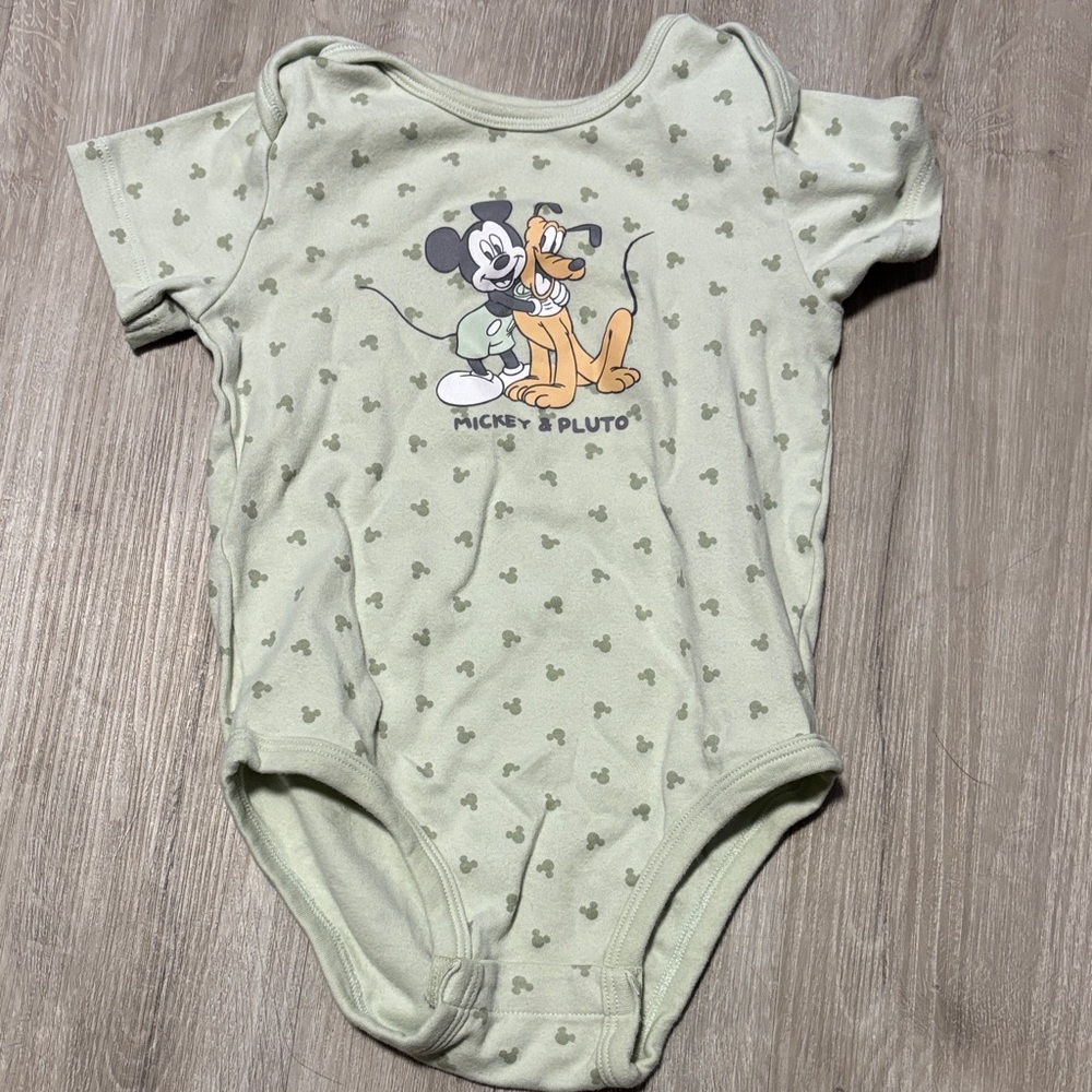Disney Mickey & Pluto Kids Bodysuit - Light Green